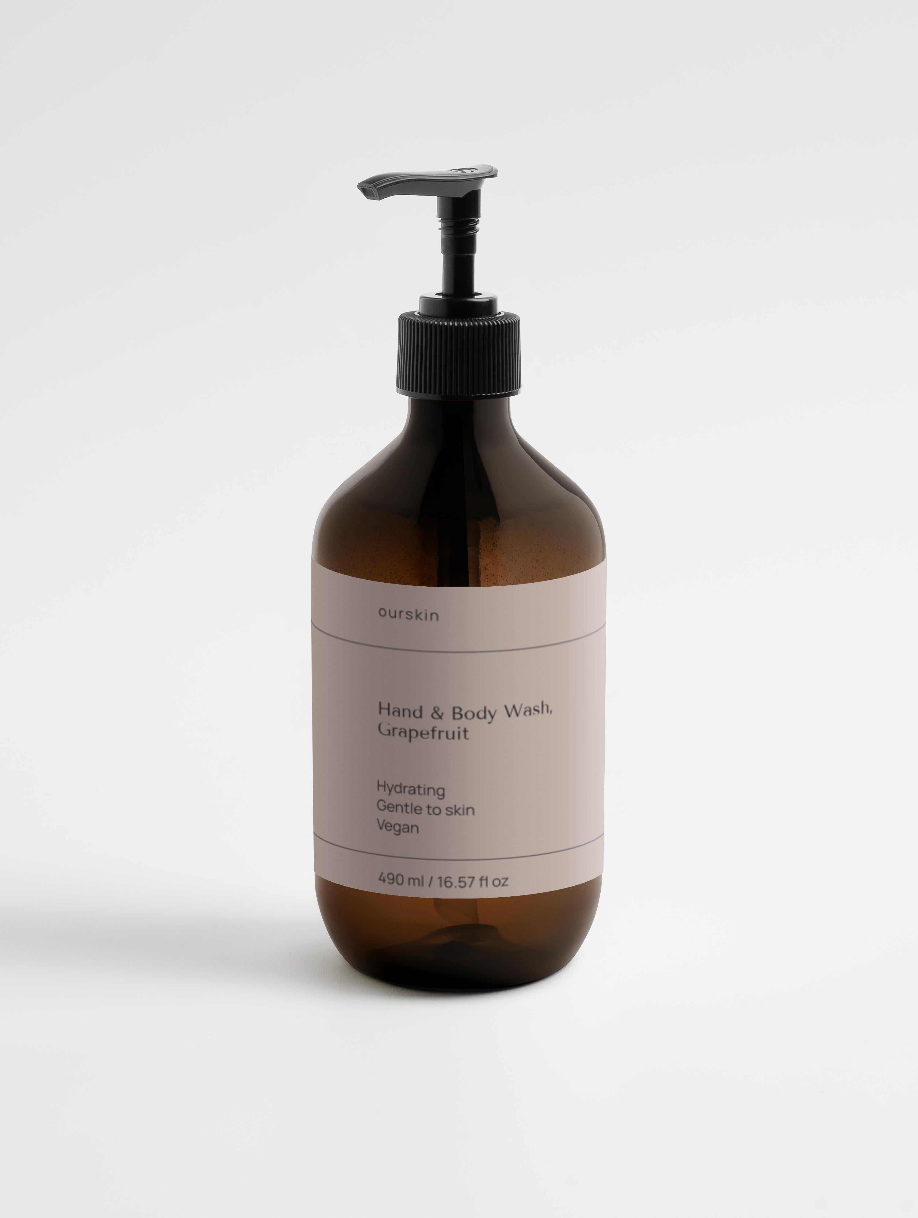 Gentle hydrating hand and body wash with grapefruit scent for all skin types