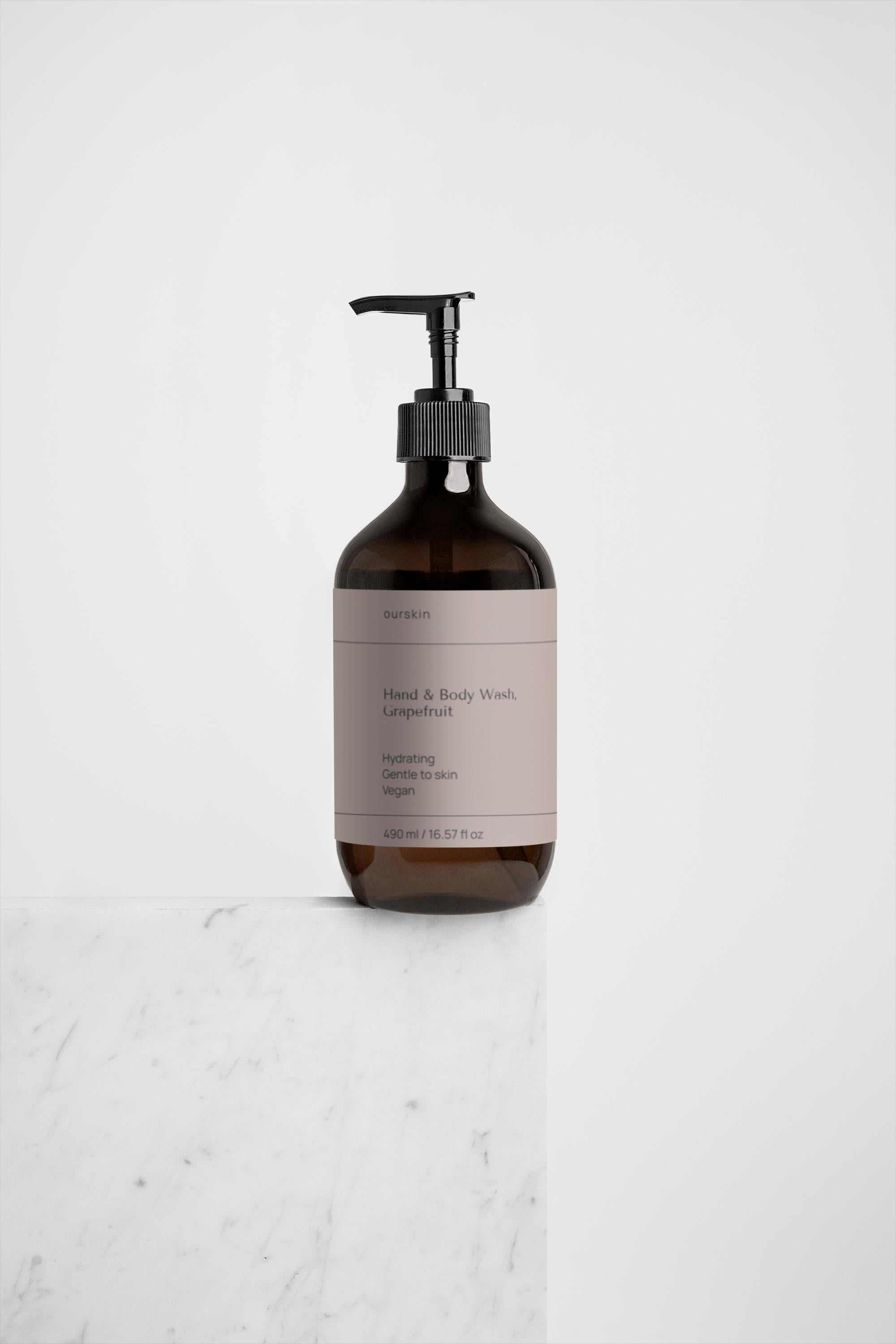 Gentle hydrating hand and body wash with grapefruit scent for all skin types